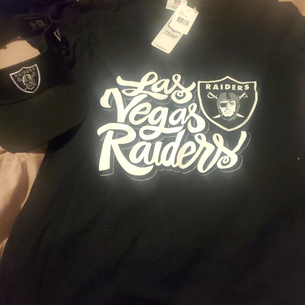 Raider NFL bundle-Glitter LV Raiders Shirt & visor